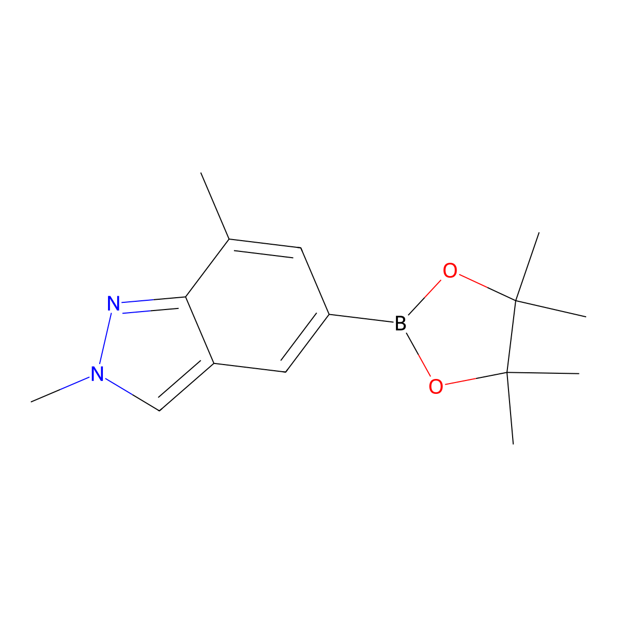 2,7-Dimethyl-5-(4,4,5,5-tetramethyl-1,3,2-dioxaborolan-2-yl)-2H-indazole molecular structure, CAS 1310383-76-6