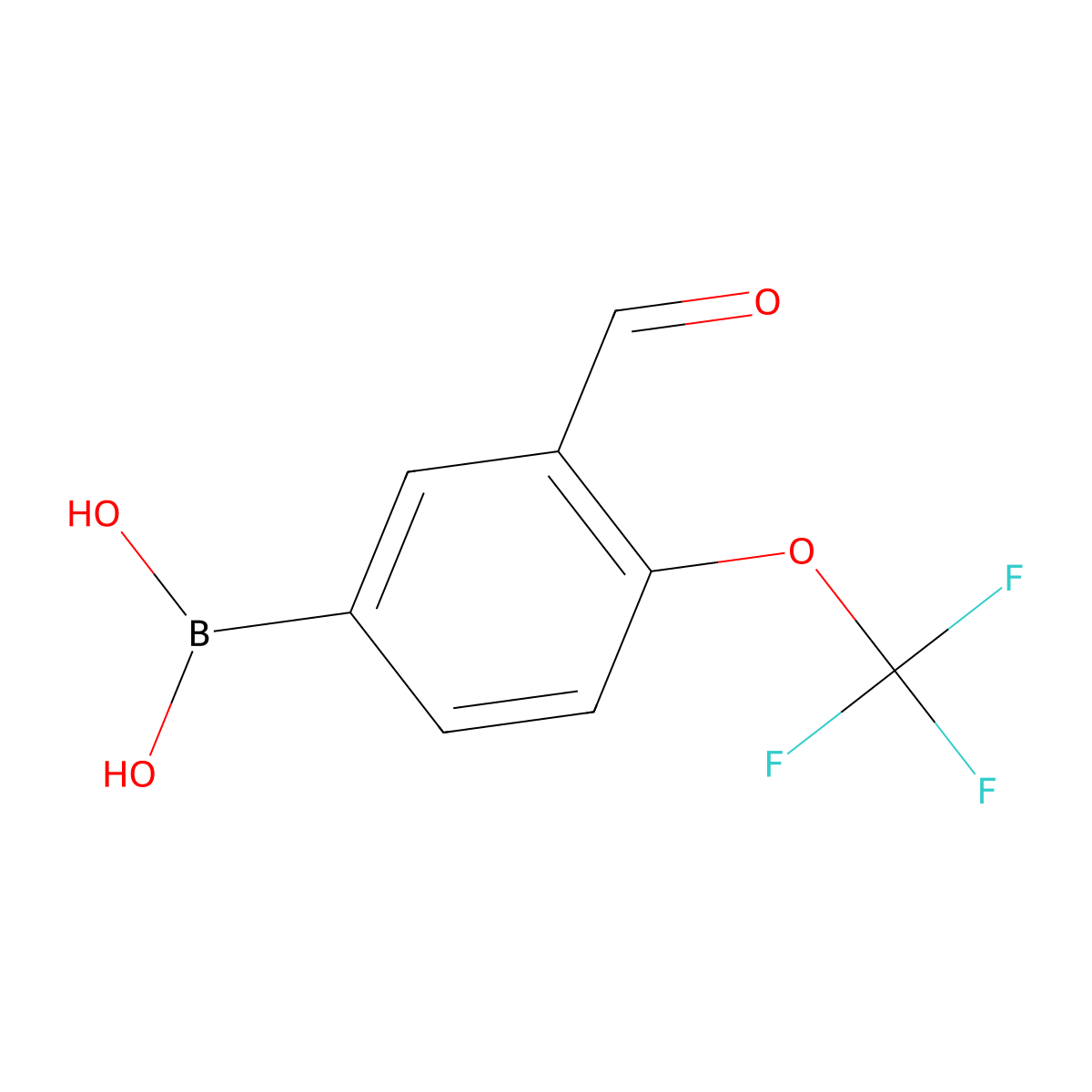 3-Formyl-4-(trifluoromethoxy)phenyboronic acid molecular structure, CAS 1310383-91-5