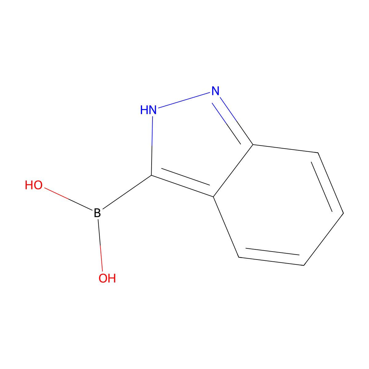 (1H-Indazol-3-yl)boronic acid molecular structure, CAS 1310383-95-9