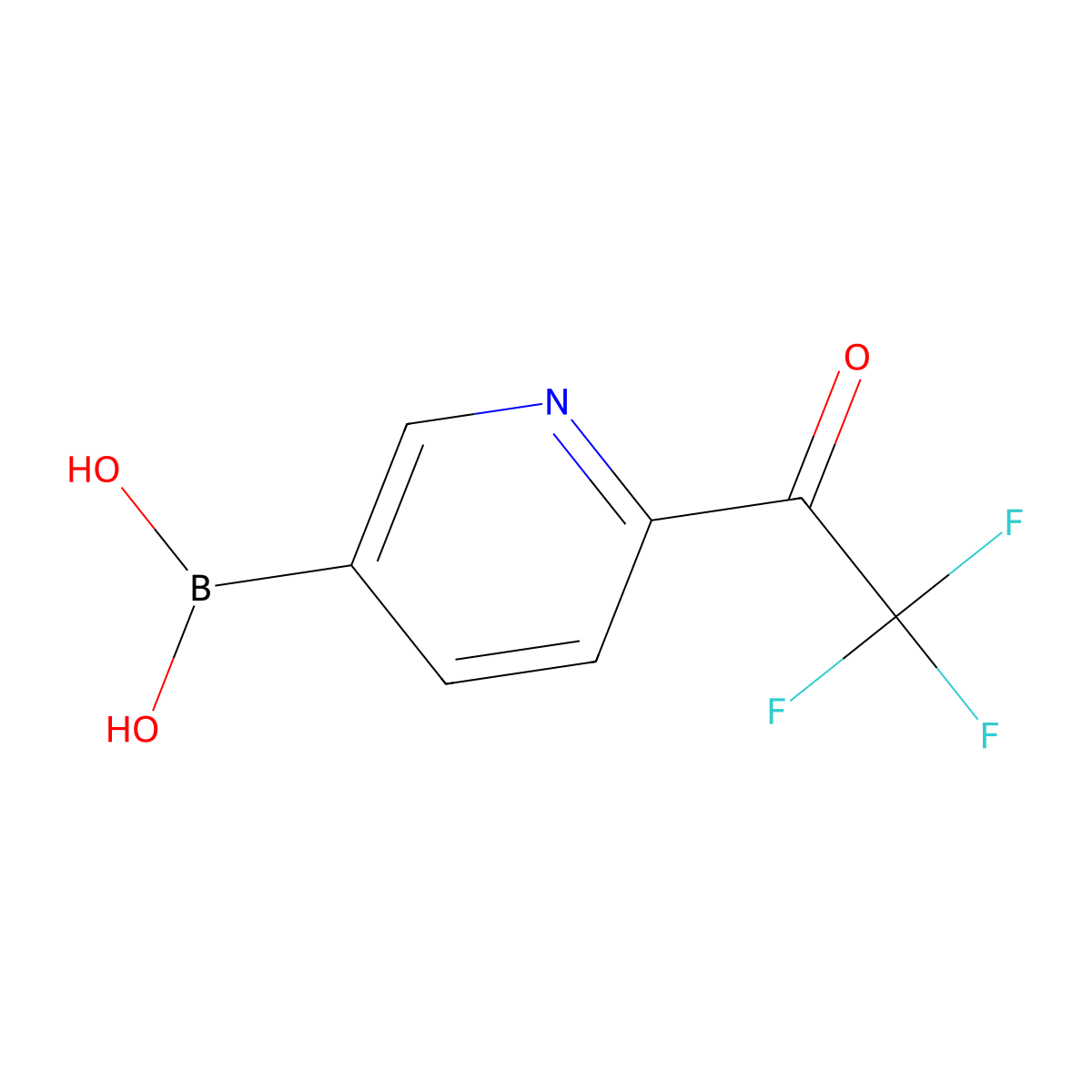 (6-(2,2,2-Trifluoroacetyl)pyridin-3-yl)boronic acid molecular structure, CAS 1310384-03-2