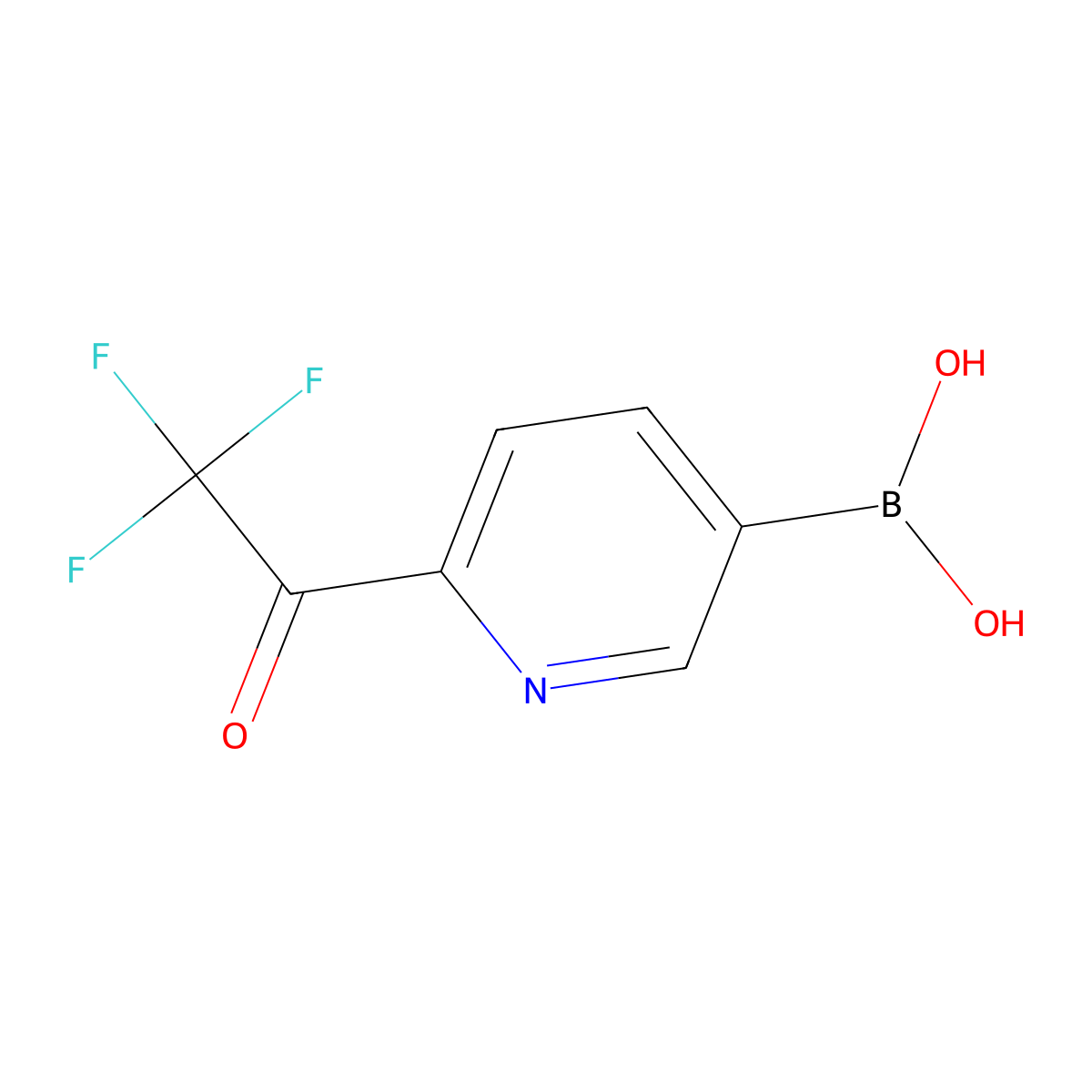 (6-(2,2,2-Trifluoroacetyl)pyridin-3-yl)boronic acid molecular structure, CAS 1310384-03-2