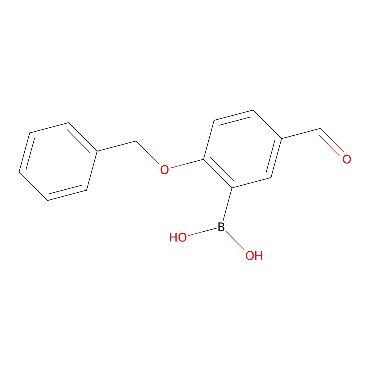2-Benzyloxy-5-formylphenylboronic acid molecular structure, CAS 1310384-22-5