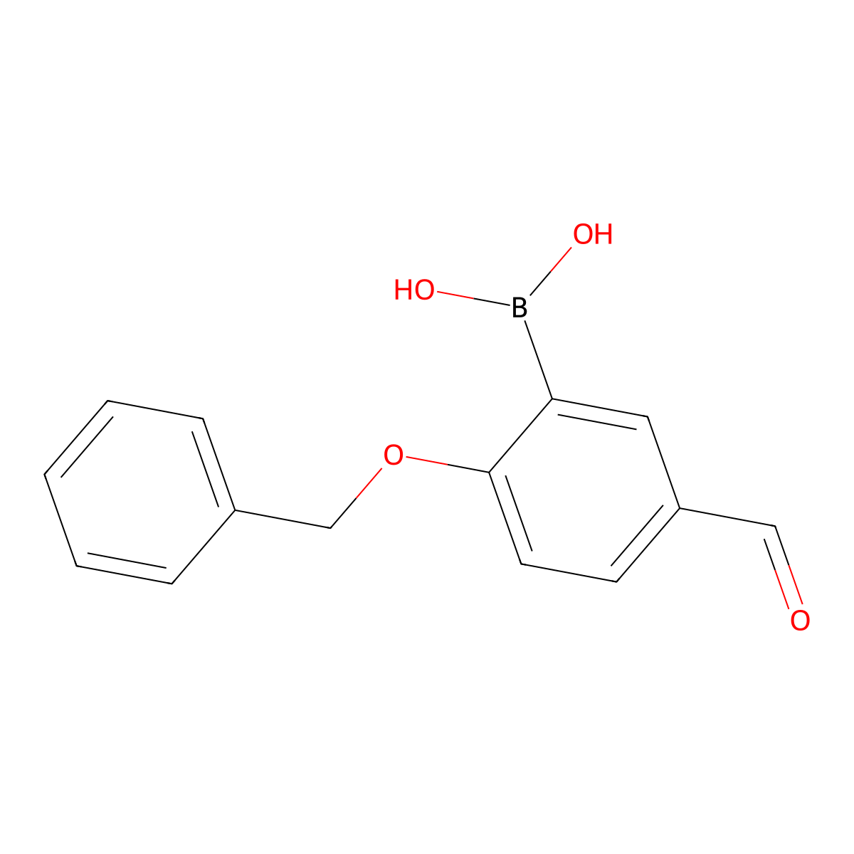 2-Benzyloxy-5-formylphenylboronic acid molecular structure, CAS 1310384-22-5