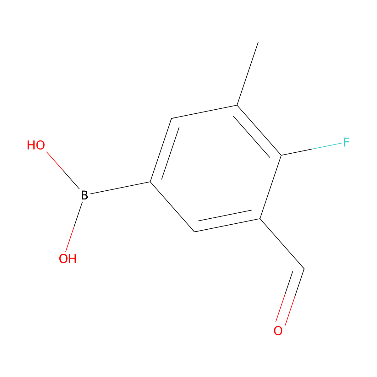 4-Fluoro-3-formyl-5-methylphenylboronic acid molecular structure, CAS 1310384-23-6