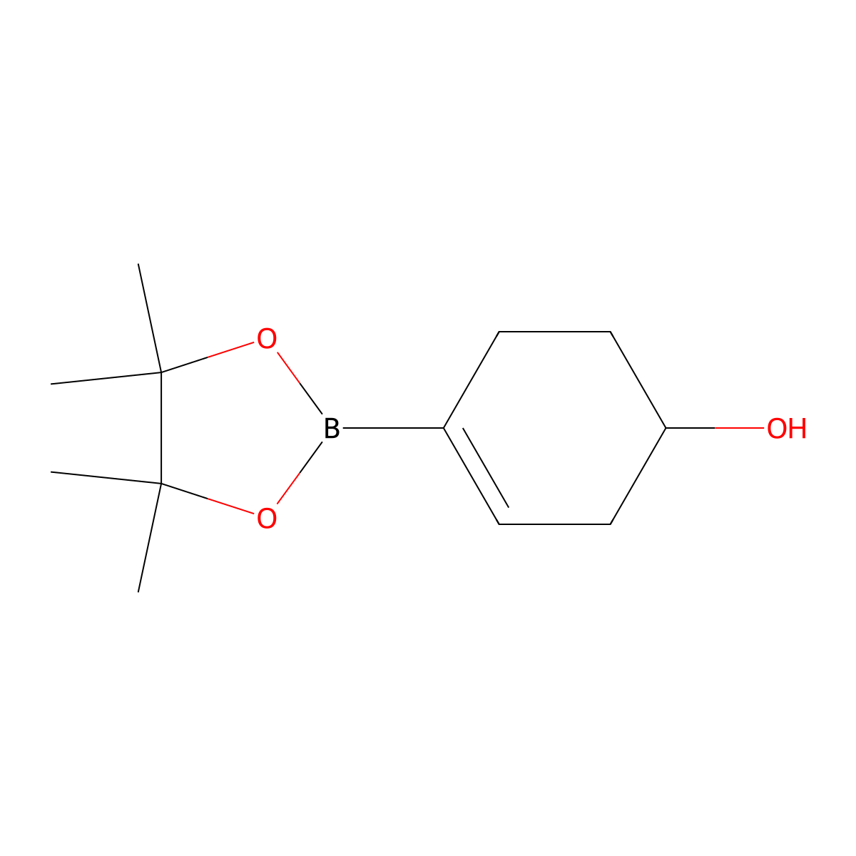 4-(4,4,5,5-Tetramethyl-1,3,2-dioxaborolan-2-yl)cyclohex-3-en-1-ol molecular structure, CAS 1310384-24-7