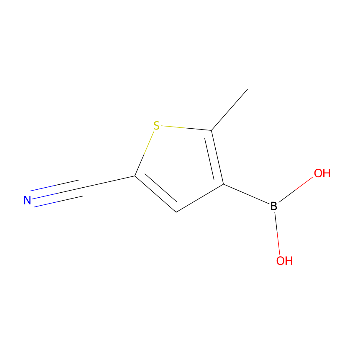 (5-Cyano-2-methylthiophen-3-yl)boronic acid molecular structure, CAS 1310384-25-8