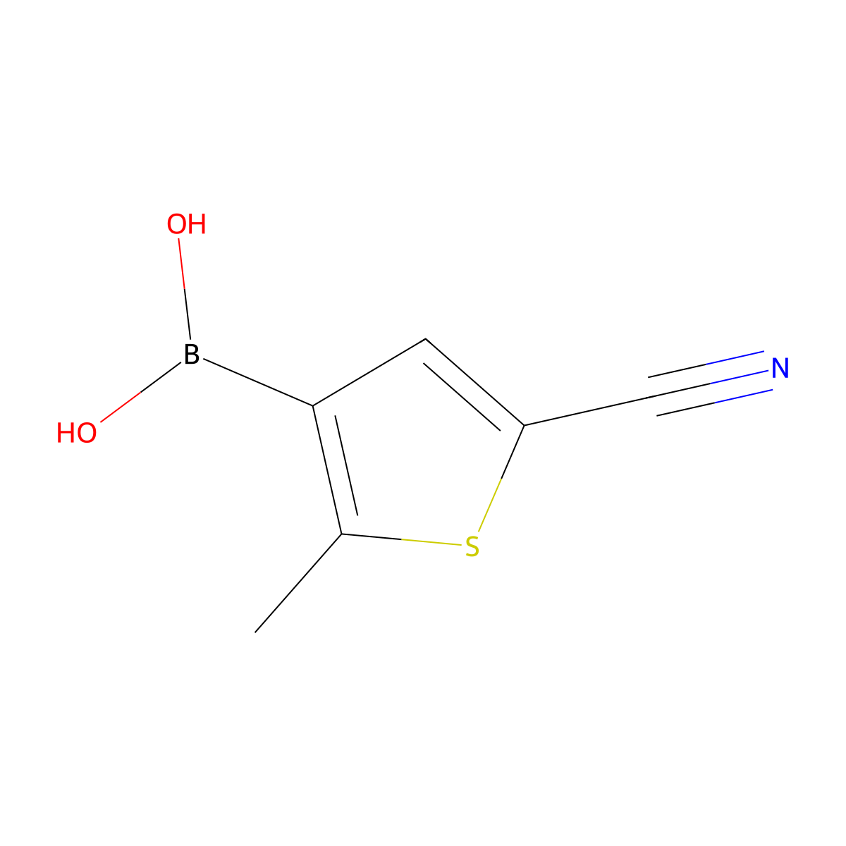 (5-Cyano-2-methylthiophen-3-yl)boronic acid molecular structure, CAS 1310384-25-8