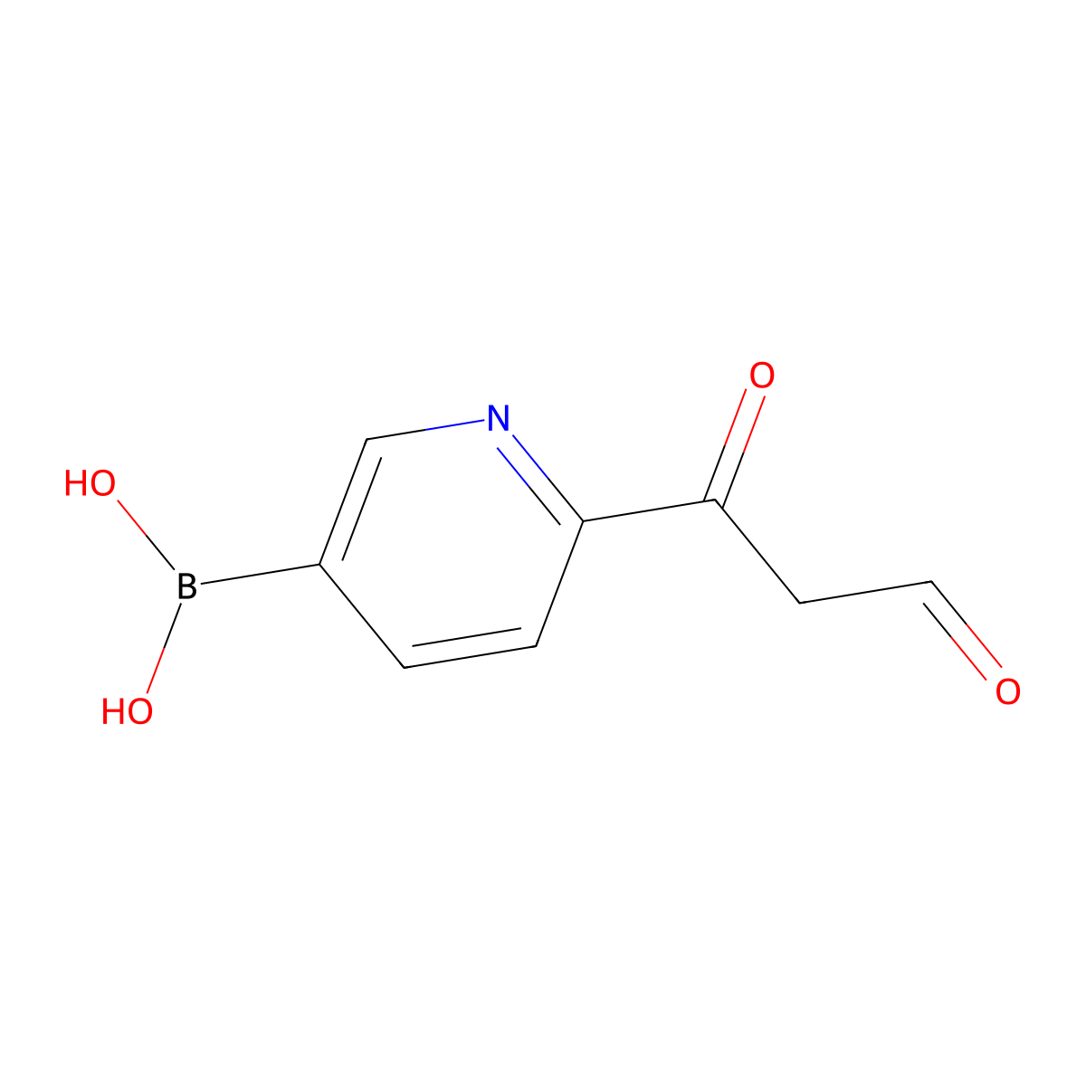 (6-(3-Oxopropanoyl)pyridin-3-yl)boronic acid molecular structure, CAS 1310384-29-2