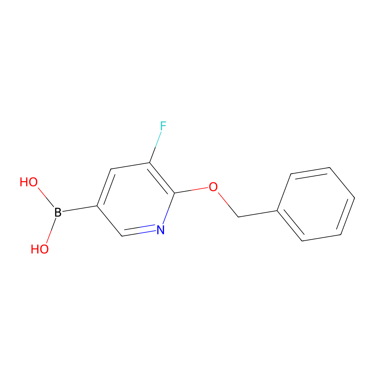 (6-(Benzyloxy)-5-fluoropyridin-3-yl)boronic acid molecular structure, CAS 1310384-31-6