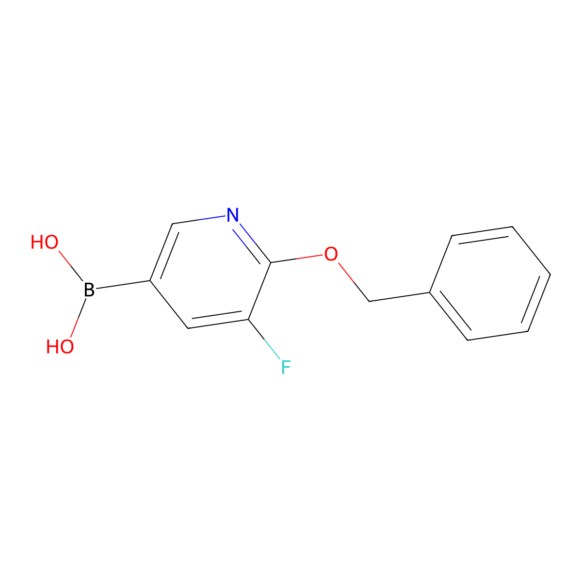 (6-(Benzyloxy)-5-fluoropyridin-3-yl)boronic acid molecular structure, CAS 1310384-31-6