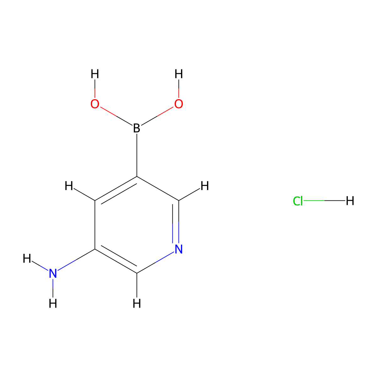 (5-Aminopyridin-3-yl)boronic acid hydrochloride molecular structure, CAS 1310384-34-9