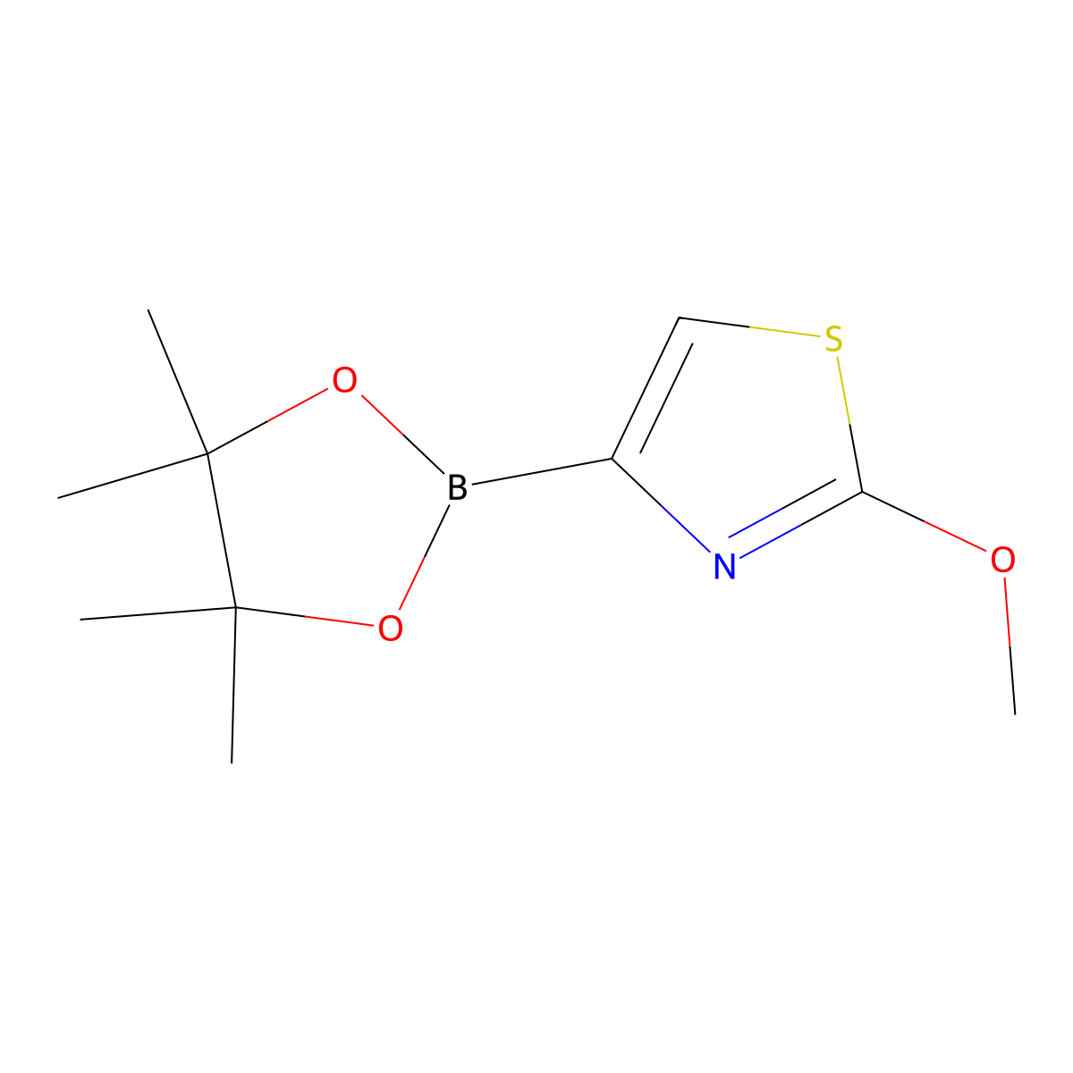 2-Methoxy-4-(4,4,5,5-tetramethyl-1,3,2-dioxaborolan-2-yl)-1,3-thiazole molecular structure, CAS 1310384-42-9