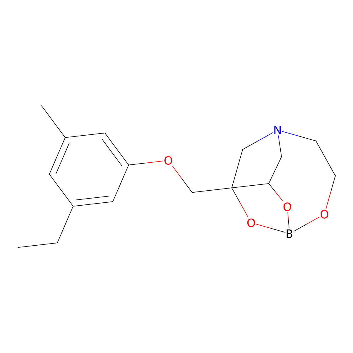 3-[(3-Ethyl-5-methylphenoxy)methyl]-2,8,9-trioxa-5-aza-1-borabicyclo[3.3.3]undecane molecular structure, CAS 1310384-47-4