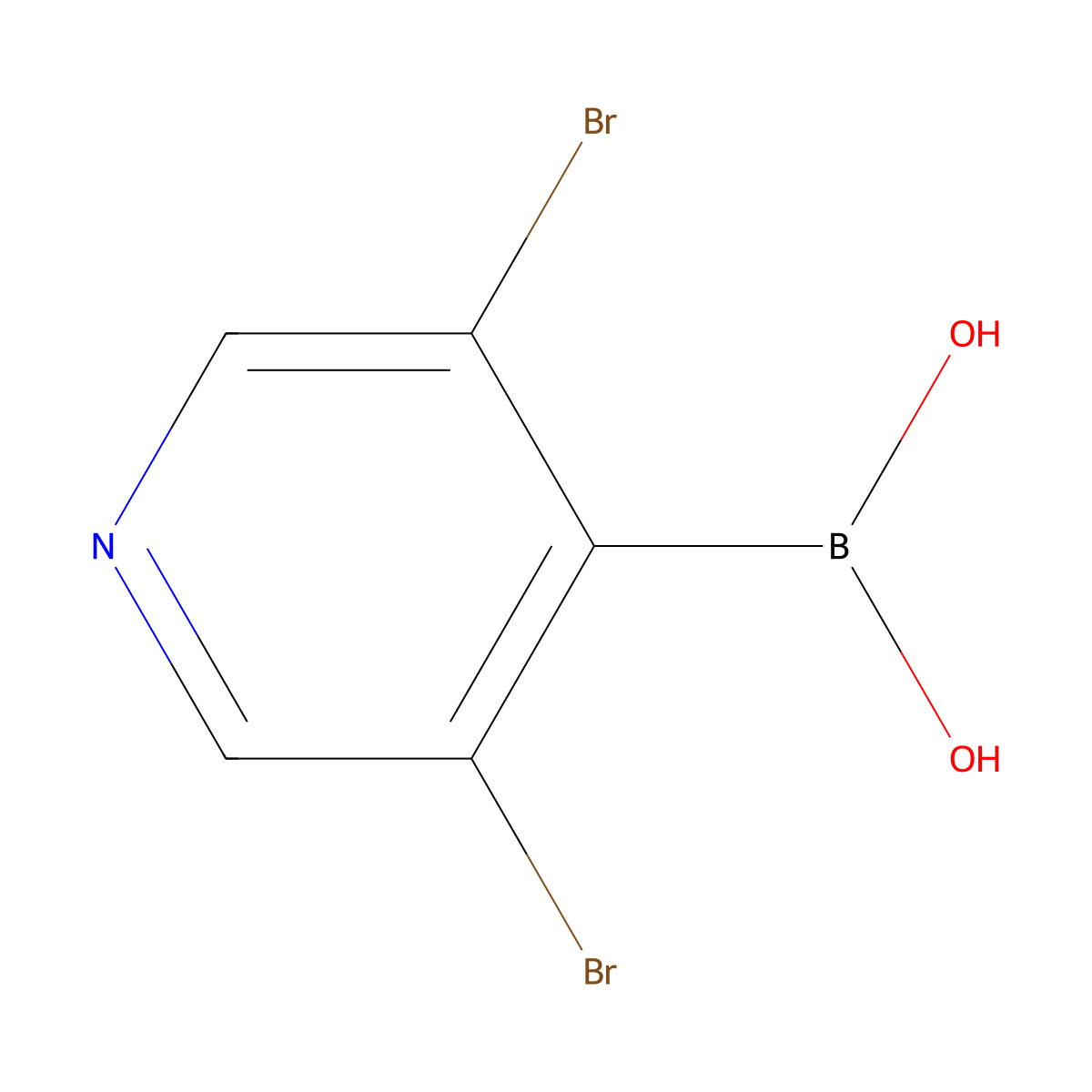 3,5-Dibromopyridine-4-boronic acid molecular structure, CAS 1310384-73-6
