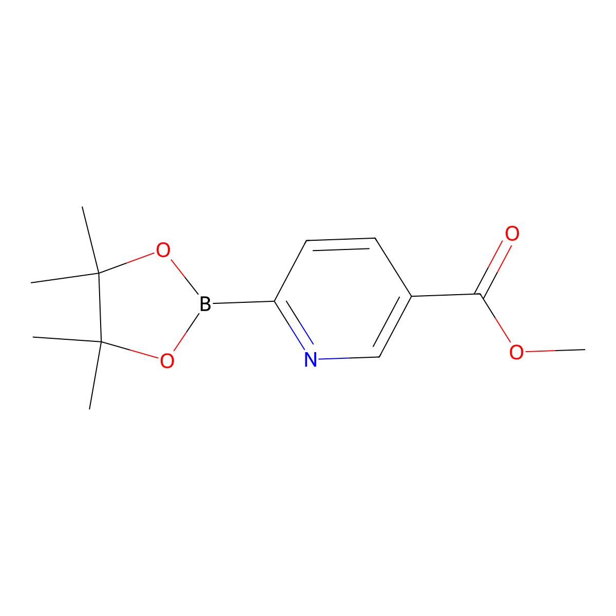 Methyl 6-(4,4,5,5-tetramethyl-1,3,2-dioxaborolan-2-yl)nicotinate molecular structure, CAS 1310384-84-9