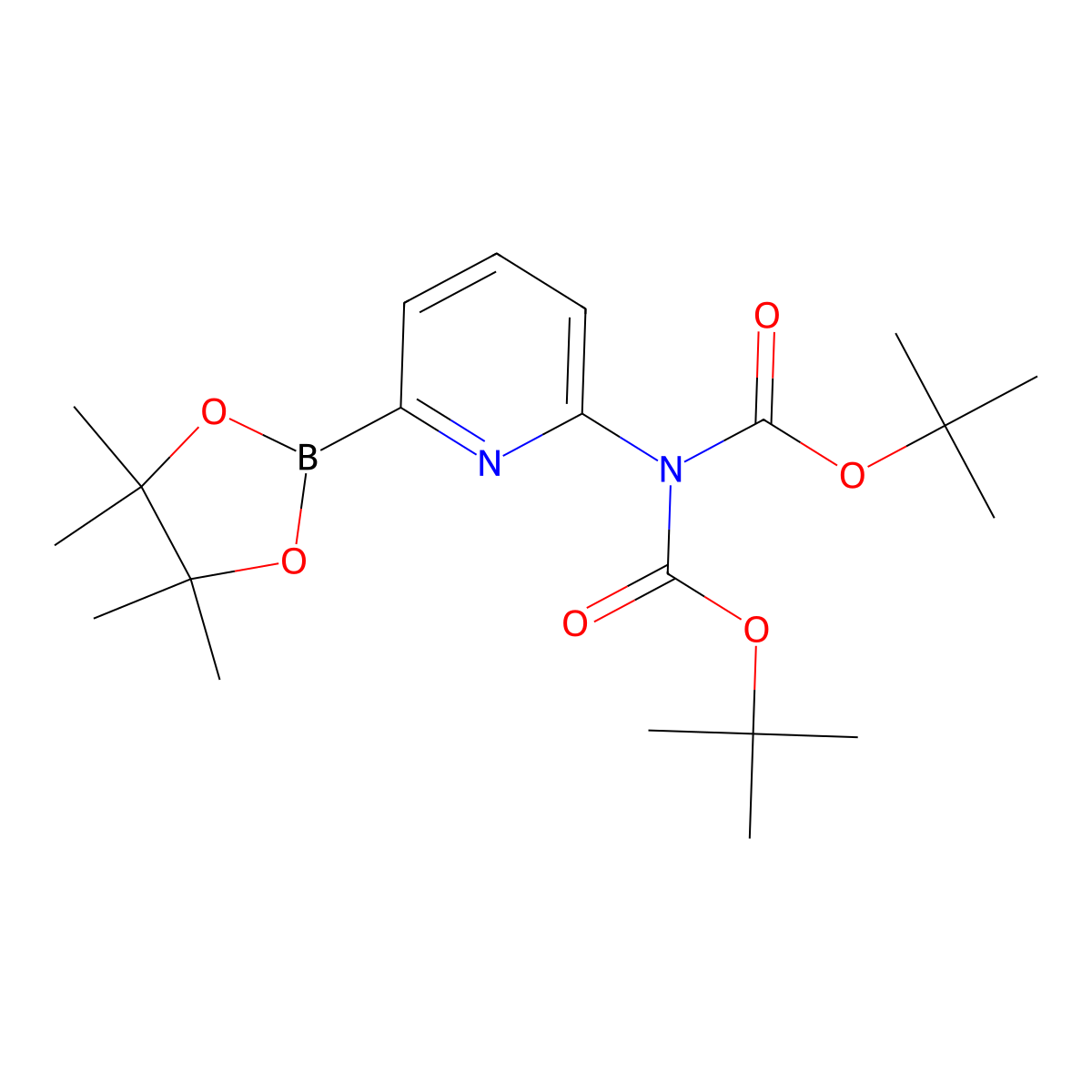 6-(Di-Boc-Amino)pyridine-2-boronic acid pinacol ester molecular structure, CAS 1310384-87-2