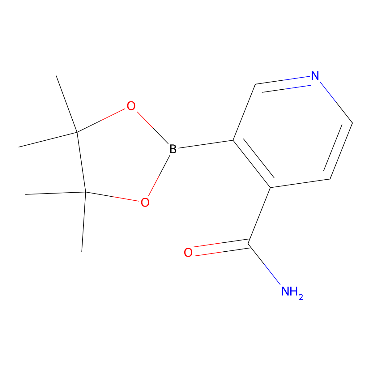 3-(4,4,5,5-Tetramethyl-1,3,2-dioxaborolan-2-YL)isonicotinamide molecular structure, CAS 1310384-92-9