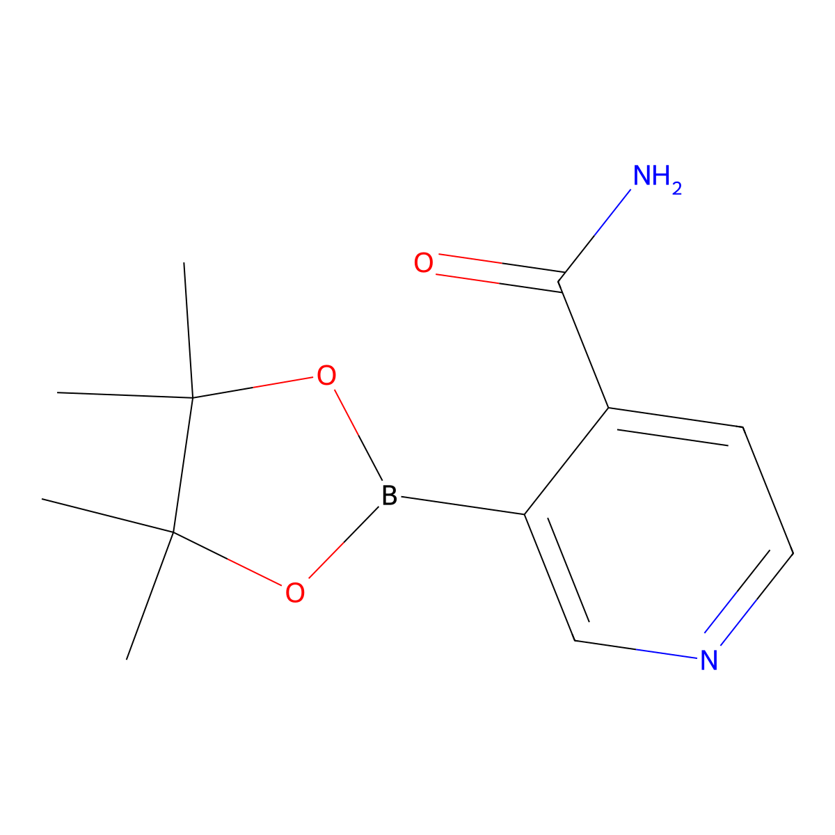 3-(4,4,5,5-Tetramethyl-1,3,2-dioxaborolan-2-YL)isonicotinamide molecular structure, CAS 1310384-92-9
