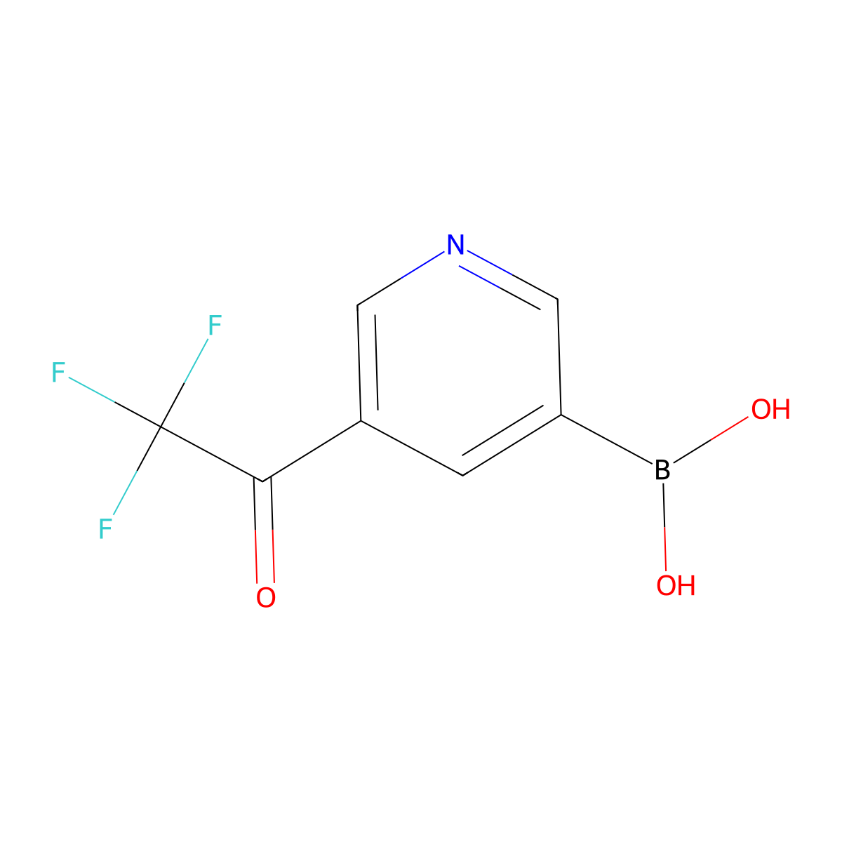 (5-(2,2,2-Trifluoroacetyl)pyridin-3-yl)boronic acid molecular structure, CAS 1310384-93-0