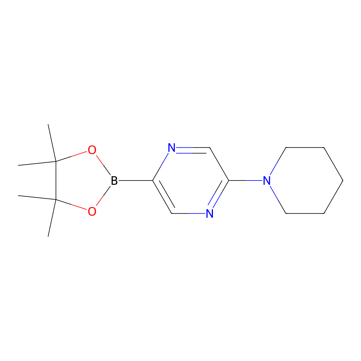 2-(Piperidin-1-YL)-5-(4,4,5,5-tetramethyl-1,3,2-dioxaborolan-2-YL)pyrazine molecular structure, CAS 1310384-96-3