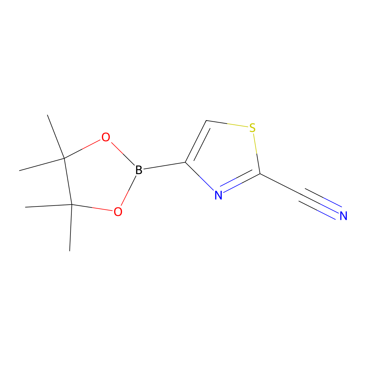 4-(4,4,5,5-Tetramethyl-1,3,2-dioxaborolan-2-yl)-1,3-thiazole-2-carbonitrile molecular structure, CAS 1310384-97-4