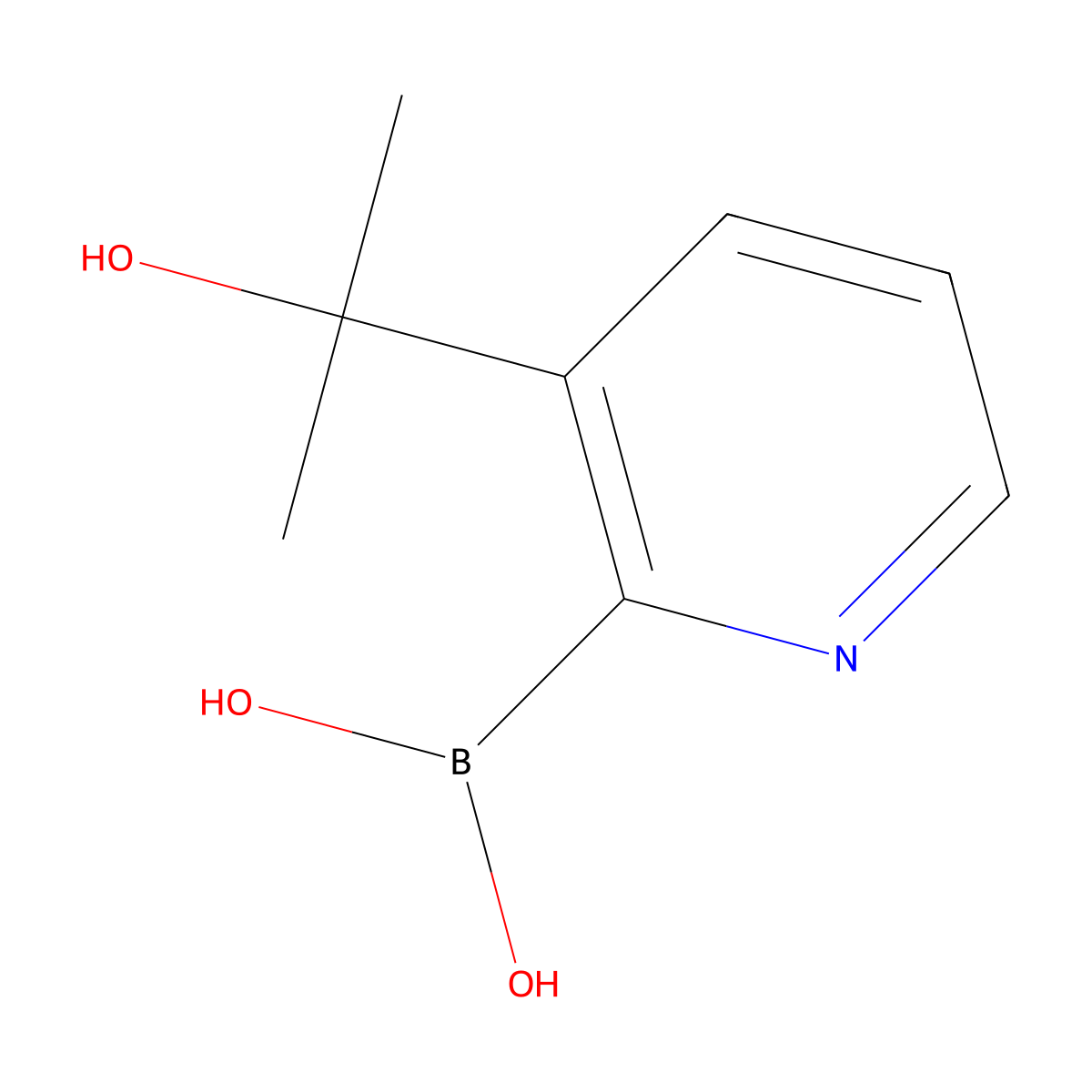 (3-(2-Hydroxypropan-2-yl)pyridin-2-yl)boronic acid molecular structure, CAS 1310384-99-6