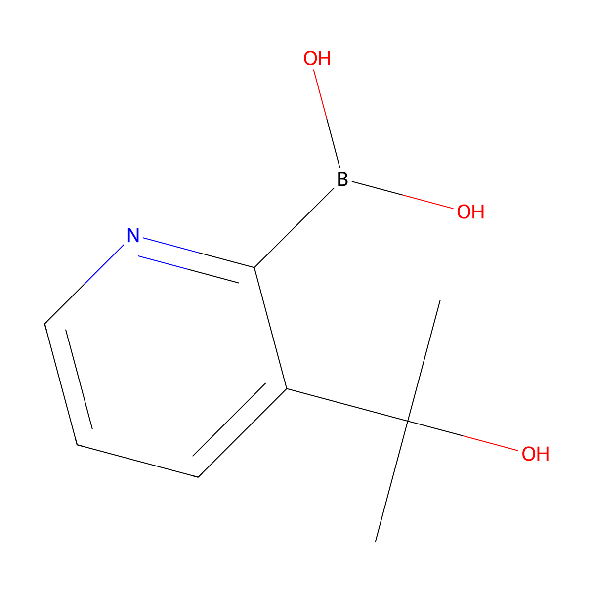 (3-(2-Hydroxypropan-2-yl)pyridin-2-yl)boronic acid molecular structure, CAS 1310384-99-6
