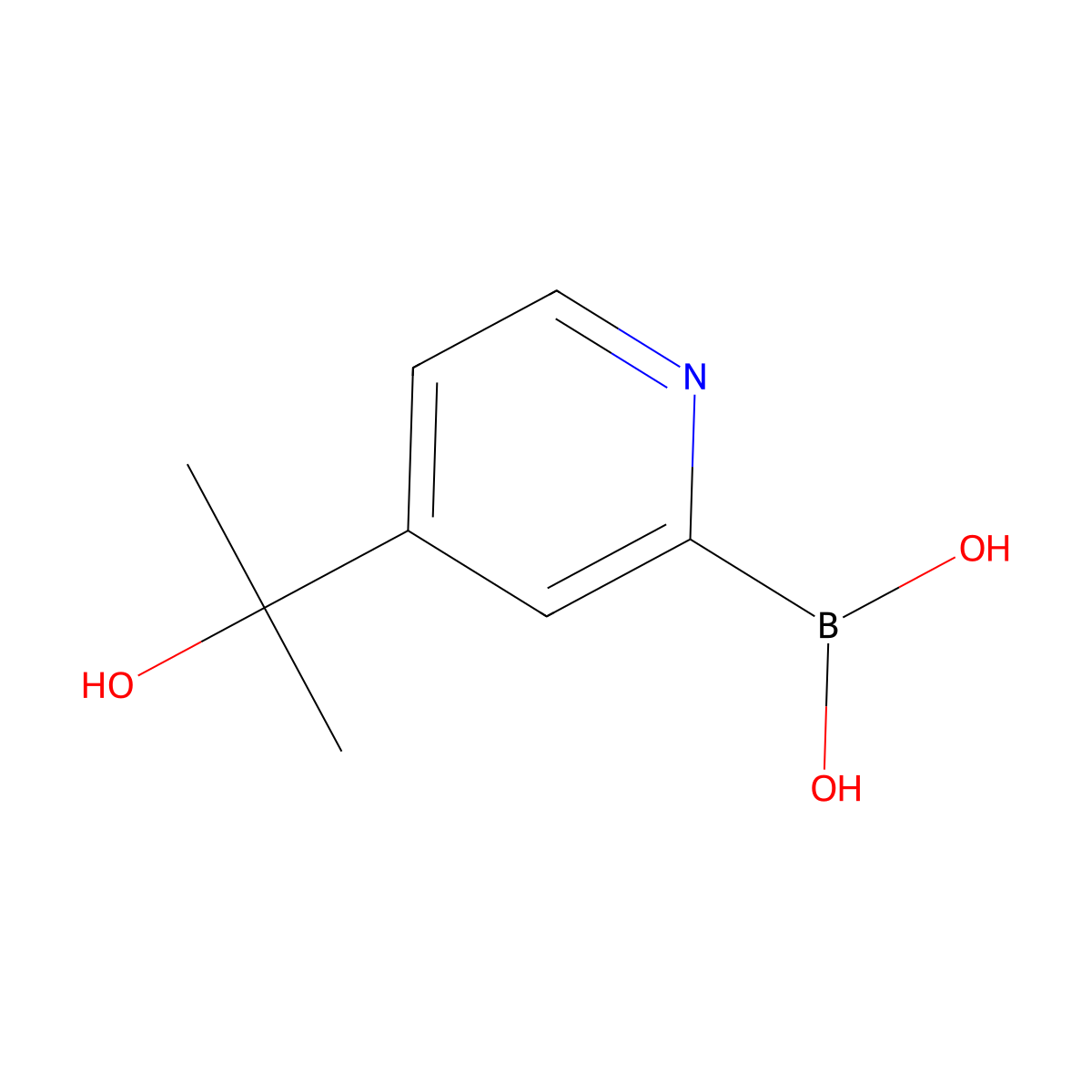 (4-(2-Hydroxypropan-2-yl)pyridin-2-yl)boronic acid molecular structure, CAS 1310385-00-2