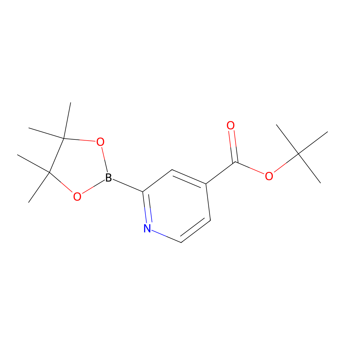 tert-Butyl 2-(4,4,5,5-tetramethyl-1,3,2-dioxaborolan-2-yl)isonicotinate molecular structure, CAS 1310385-01-3