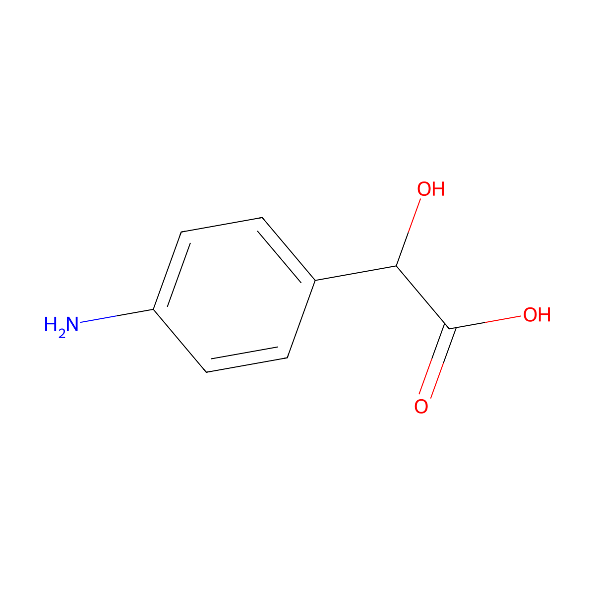 2-(4-Aminophenyl)-2-hydroxyacetic acid molecular structure, CAS 13104-66-0