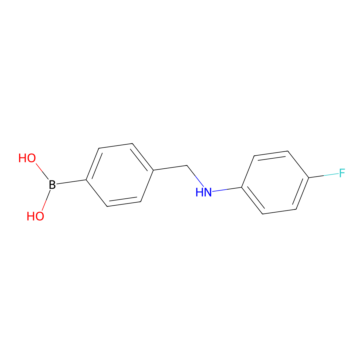 (4-(((4-Fluorophenyl)amino)methyl)phenyl)boronic acid molecular structure, CAS 1310403-77-0
