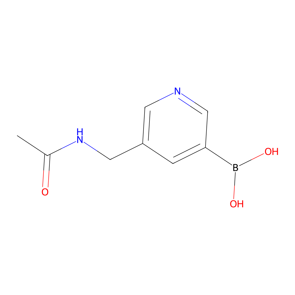 (5-(Acetamidomethyl)pyridin-3-yl)boronic acid molecular structure, CAS 1310403-80-5