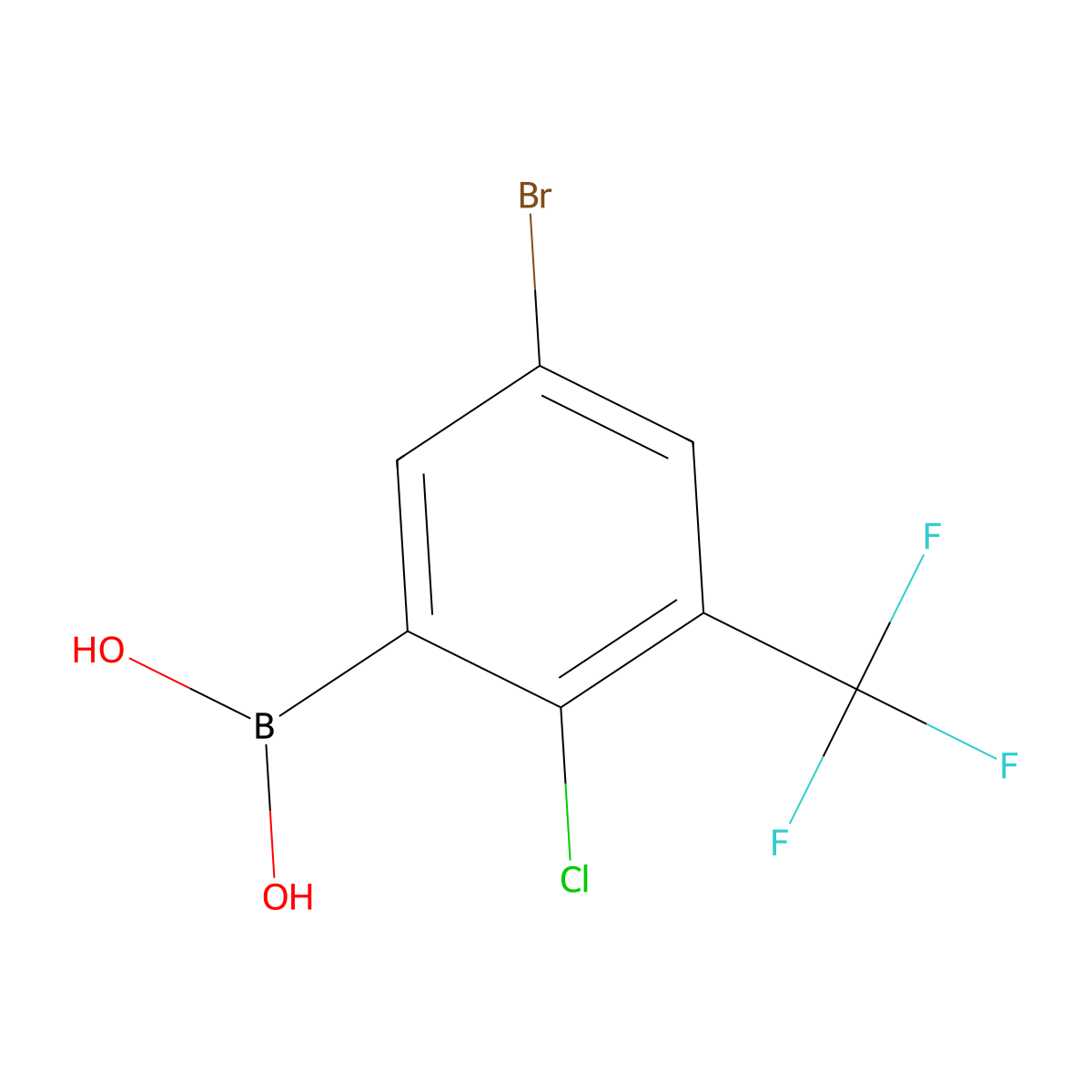 (5-Bromo-2-chloro-3-(trifluoromethyl)phenyl)boronic acid molecular structure, CAS 1310403-90-7