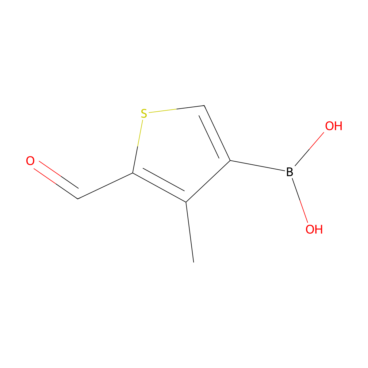 2-Formyl-3-methylthiophene-4-boronic acid molecular structure, CAS 1310403-93-0