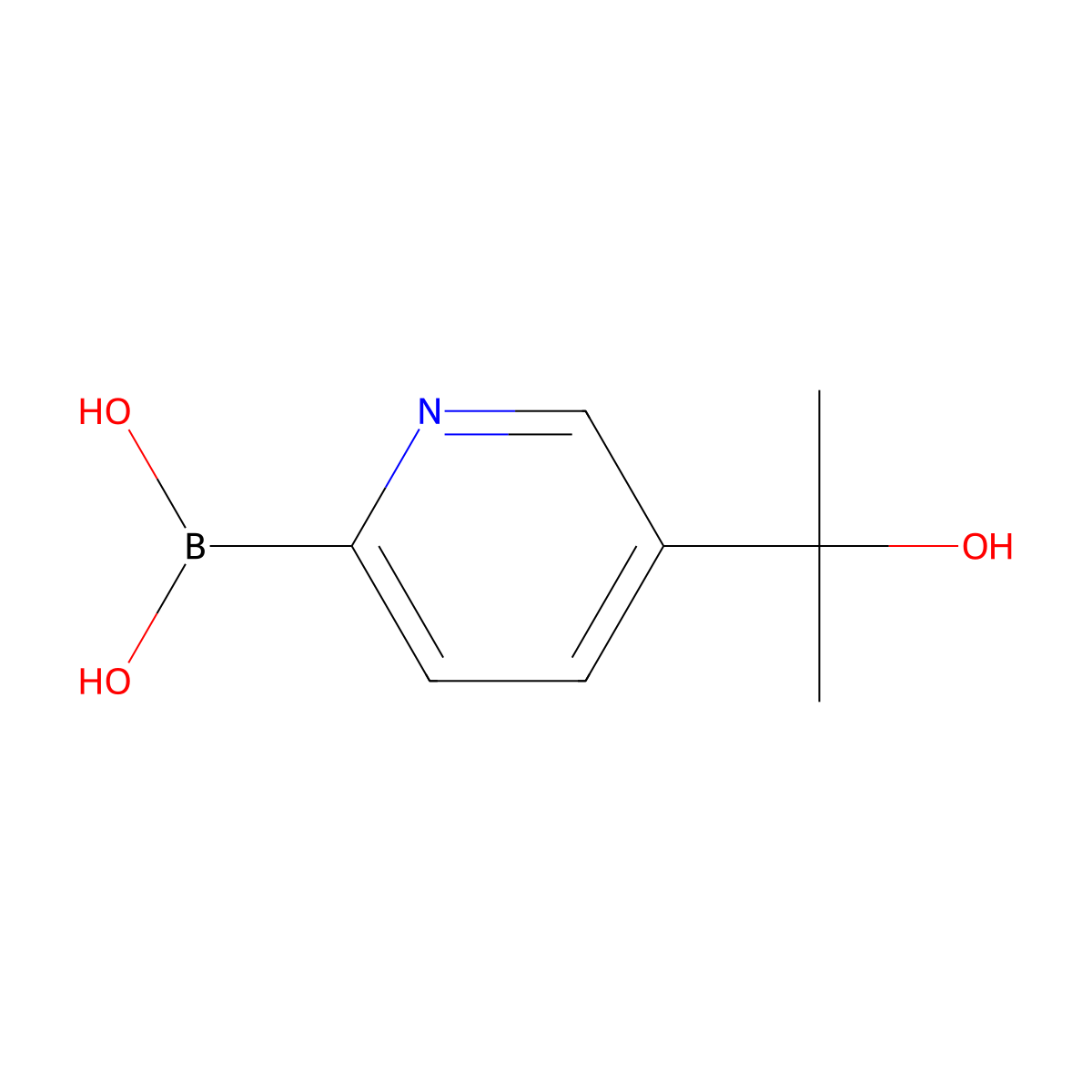(5-(2-Hydroxypropan-2-yl)pyridin-2-yl)boronic acid molecular structure, CAS 1310404-06-8