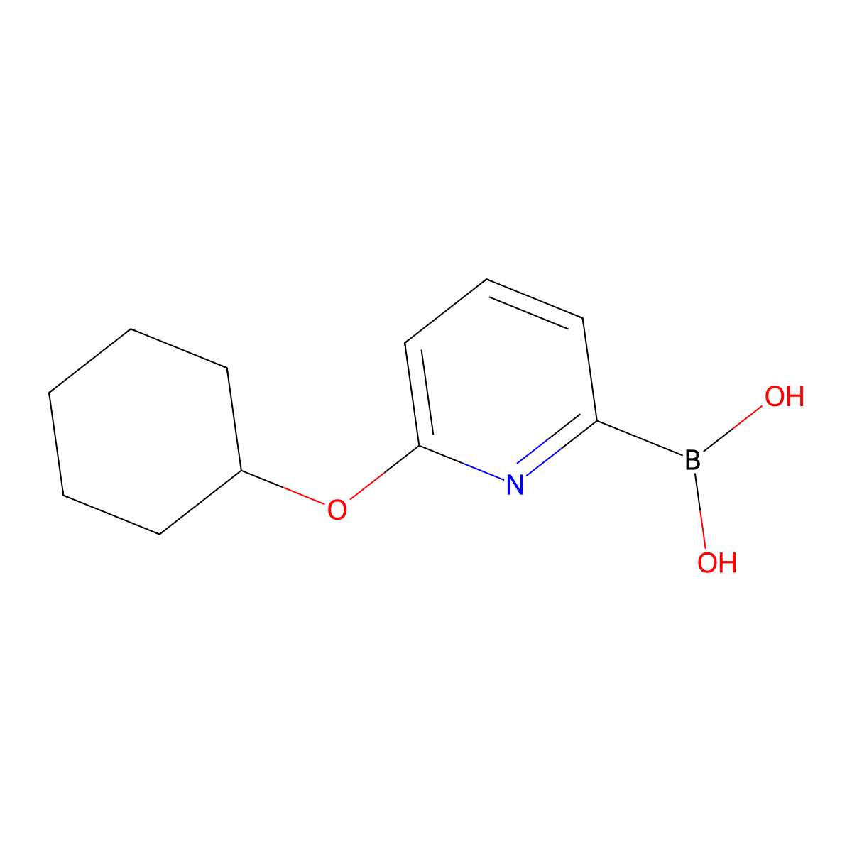 (6-(Cyclohexyloxy)pyridin-2-yl)boronic acid molecular structure, CAS 1310404-16-0