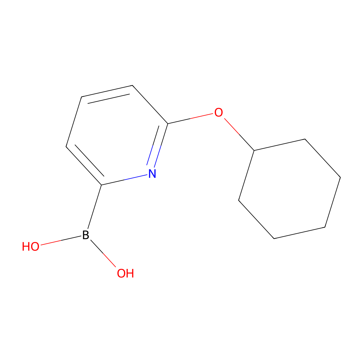 (6-(Cyclohexyloxy)pyridin-2-yl)boronic acid molecular structure, CAS 1310404-16-0