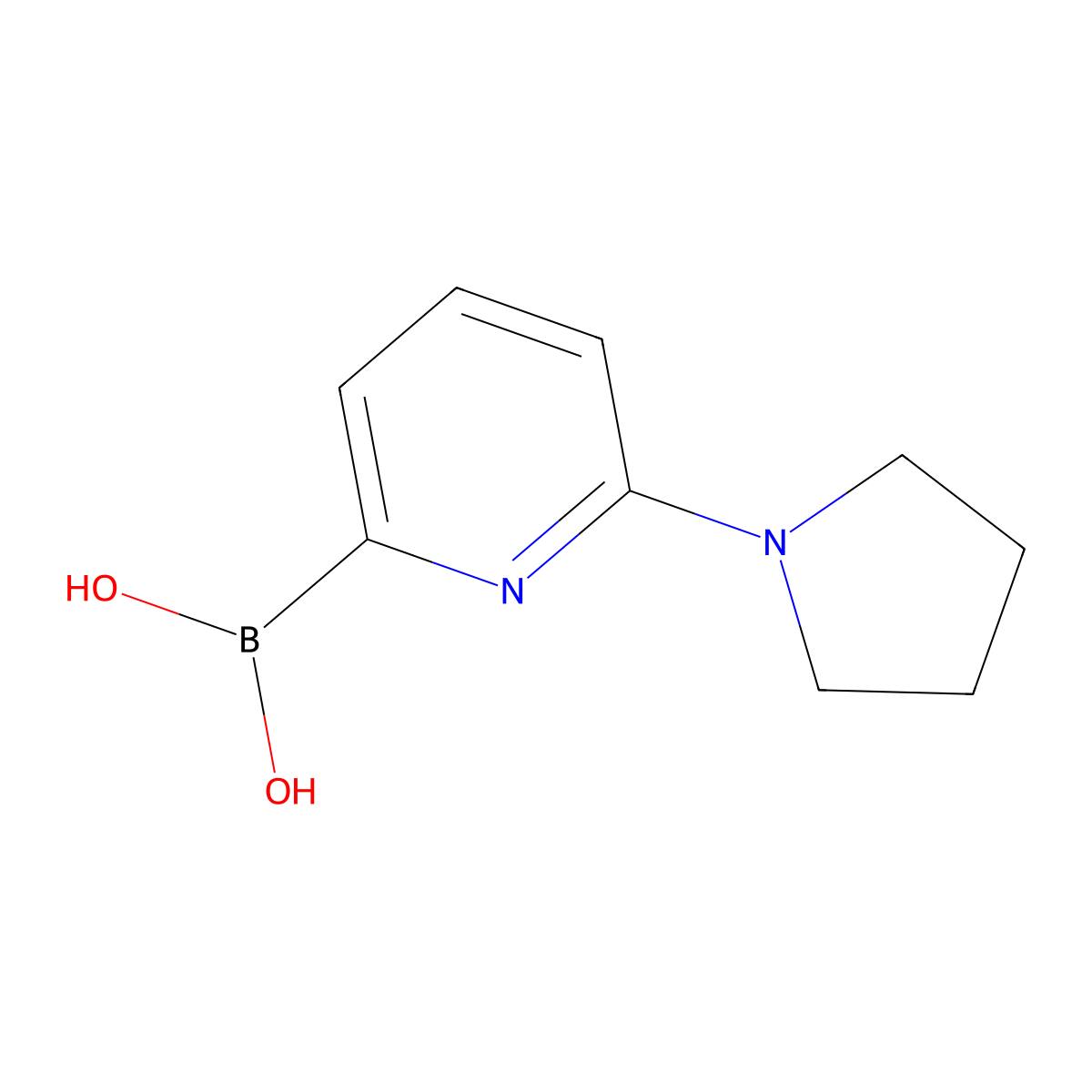 (6-(Pyrrolidin-1-yl)pyridin-2-yl)boronic acid molecular structure, CAS 1310404-18-2