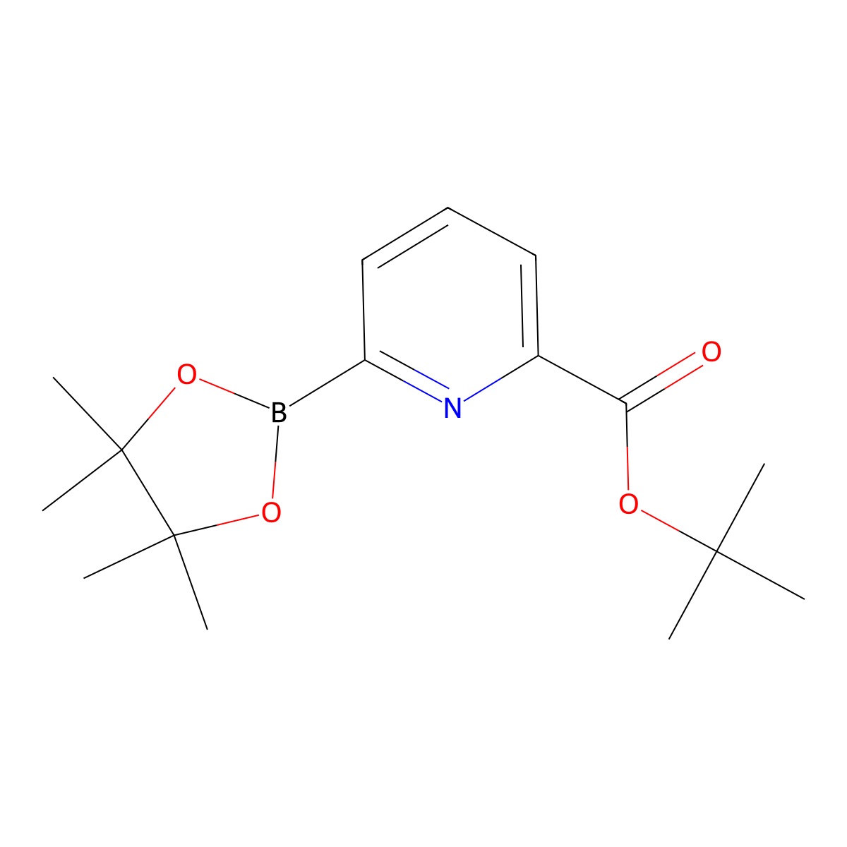 tert-Butyl 6-(4,4,5,5-tetramethyl-1,3,2-dioxaborolan-2-yl)picolinate molecular structure, CAS 1310404-19-3
