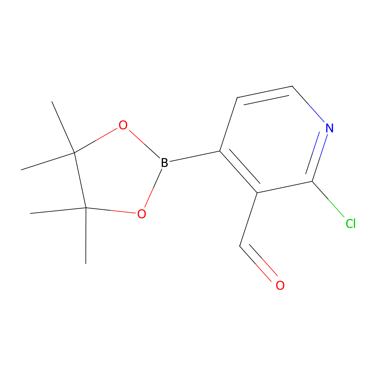 2-Chloro-4-(4,4,5,5-tetramethyl-1,3,2-dioxaborolan-2-yl)nicotinaldehyde molecular structure, CAS 1310404-21-7