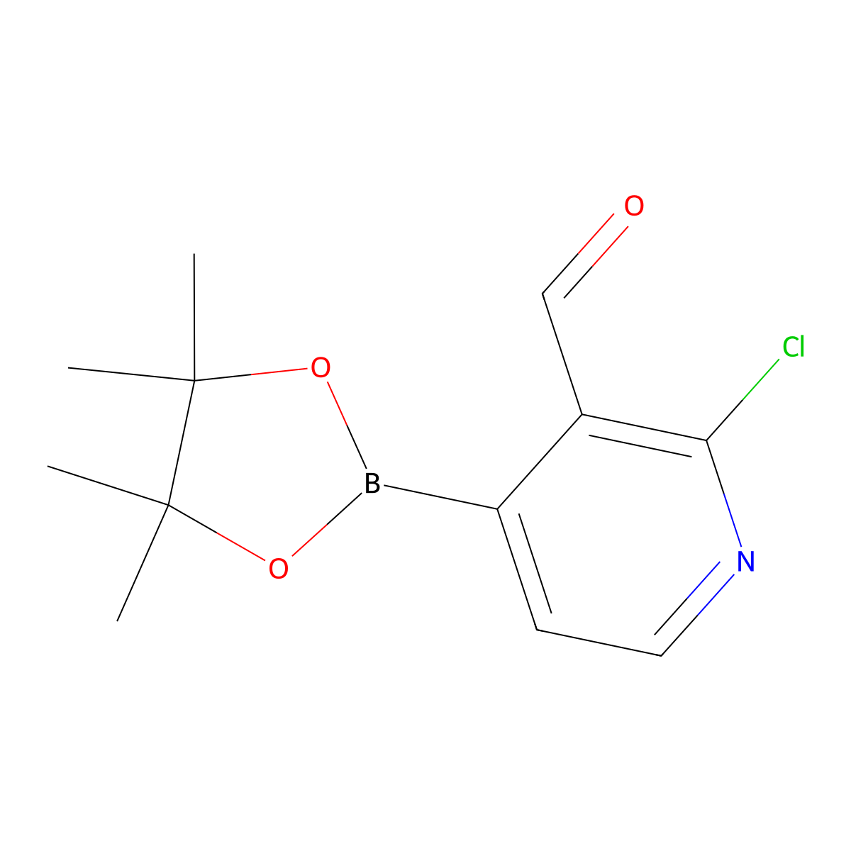 2-Chloro-4-(4,4,5,5-tetramethyl-1,3,2-dioxaborolan-2-yl)nicotinaldehyde molecular structure, CAS 1310404-21-7