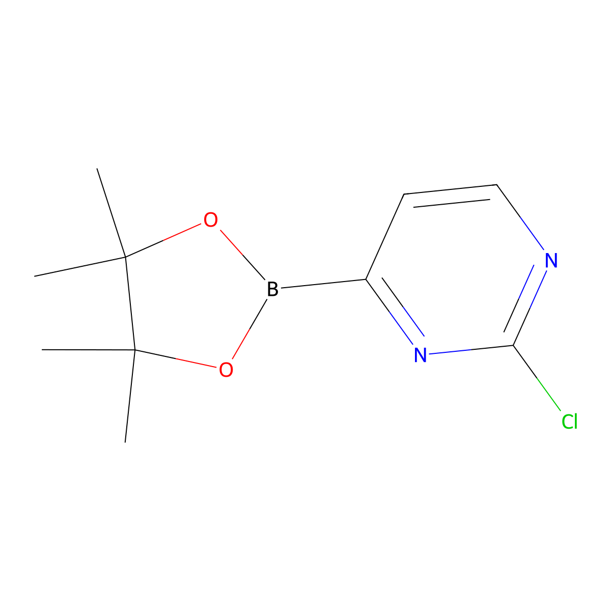 2-Chloro-4-(4,4,5,5-tetramethyl-1,3,2-dioxaborolan-2-yl)pyrimidine molecular structure, CAS 1310404-27-3