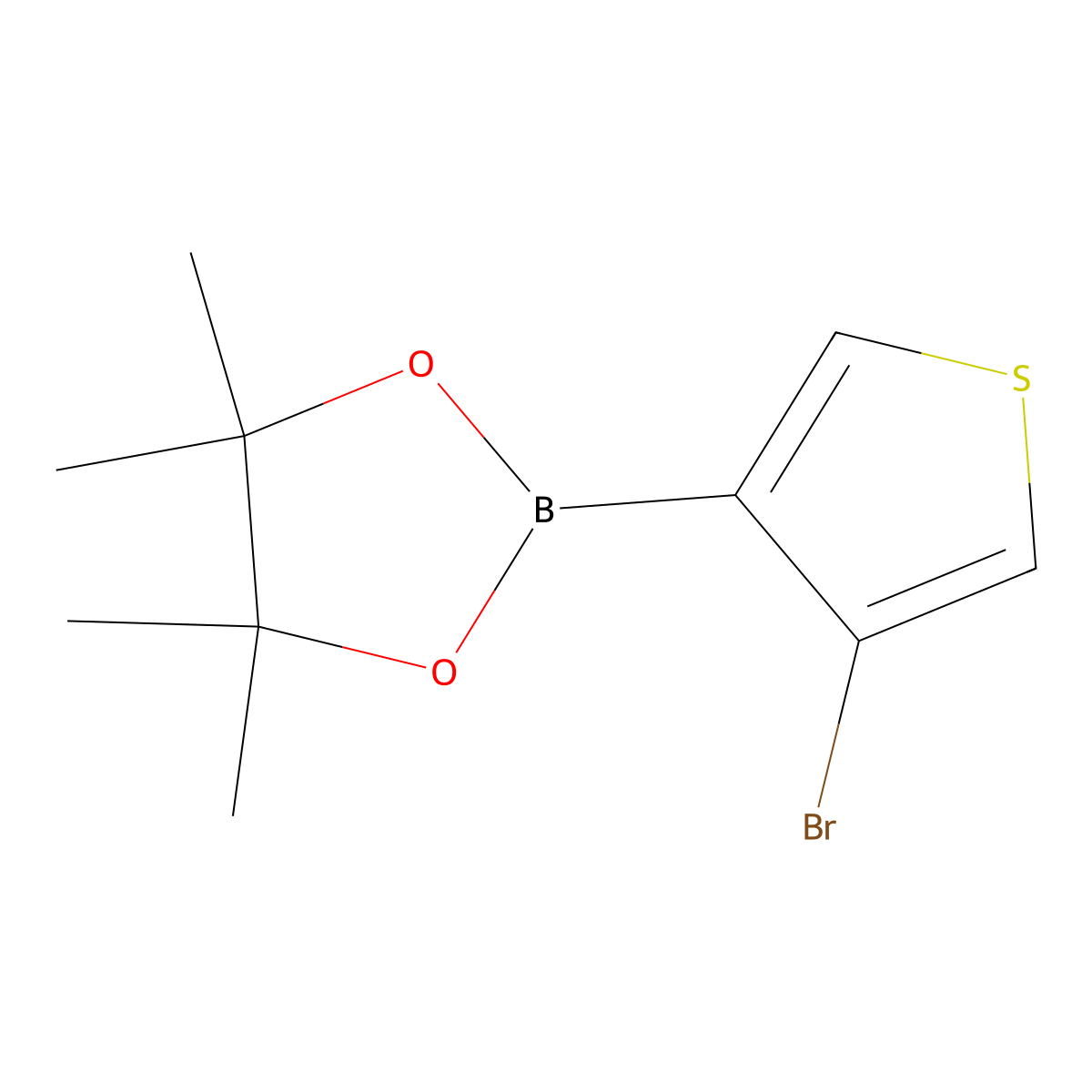 2-(4-Bromothiophen-3-yl)-4,4,5,5-tetramethyl-1,3,2-dioxaborolane molecular structure, CAS 1310404-31-9