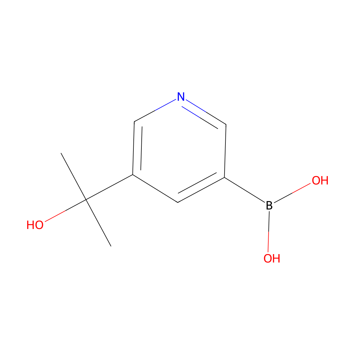 (5-(2-Hydroxypropan-2-yl)pyridin-3-yl)boronic acid molecular structure, CAS 1310404-56-8