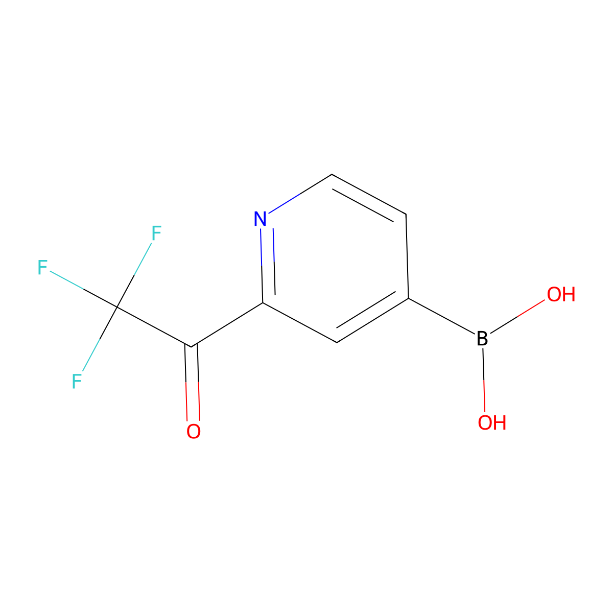 (2-(2,2,2-Trifluoroacetyl)pyridin-4-yl)boronic acid molecular structure, CAS 1310404-58-0