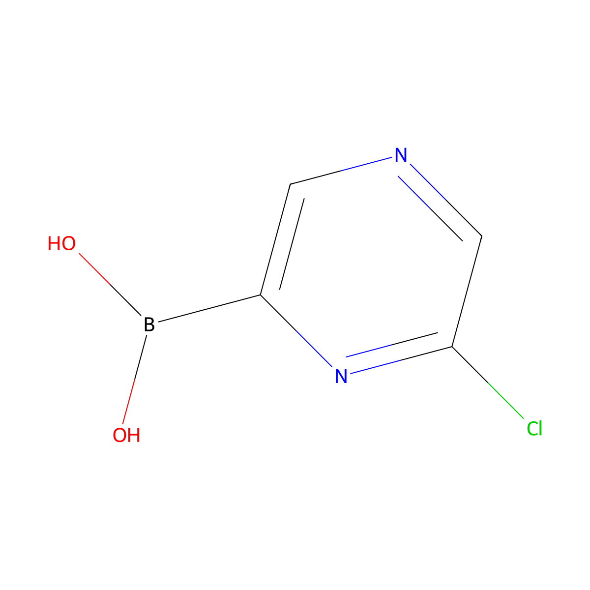(6-Chloropyrazin-2-YL)boronic acid molecular structure, CAS 1310404-64-8