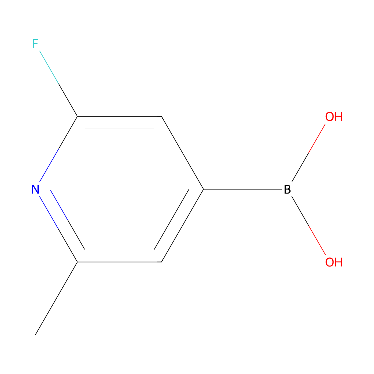 (2-Fluoro-6-methylpyridin-4-YL)boronic acid molecular structure, CAS 1310404-78-4