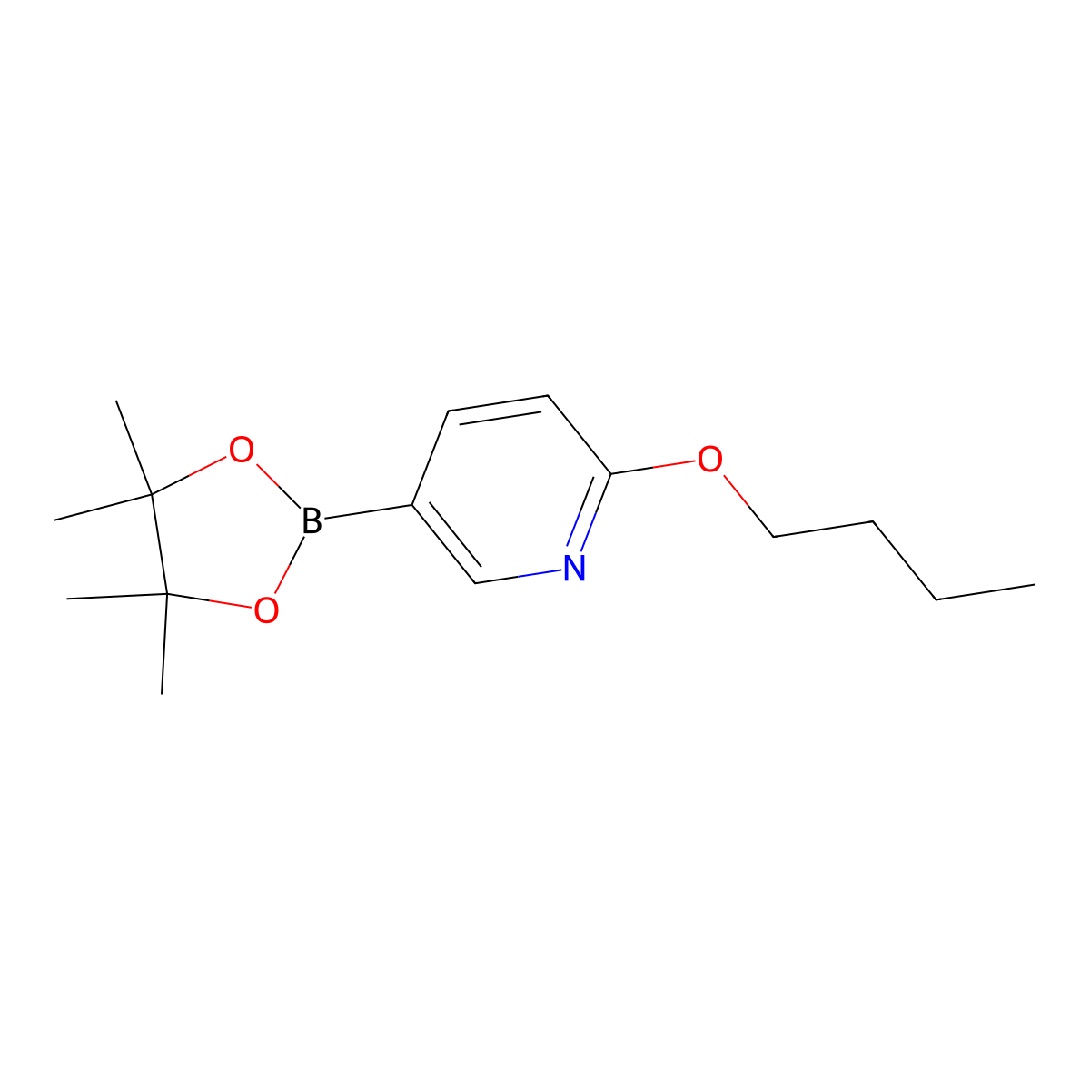 2-Butoxy-5-(4,4,5,5-tetramethyl-1,3,2-dioxaborolan-2-yl)pyridine molecular structure, CAS 1310404-88-6