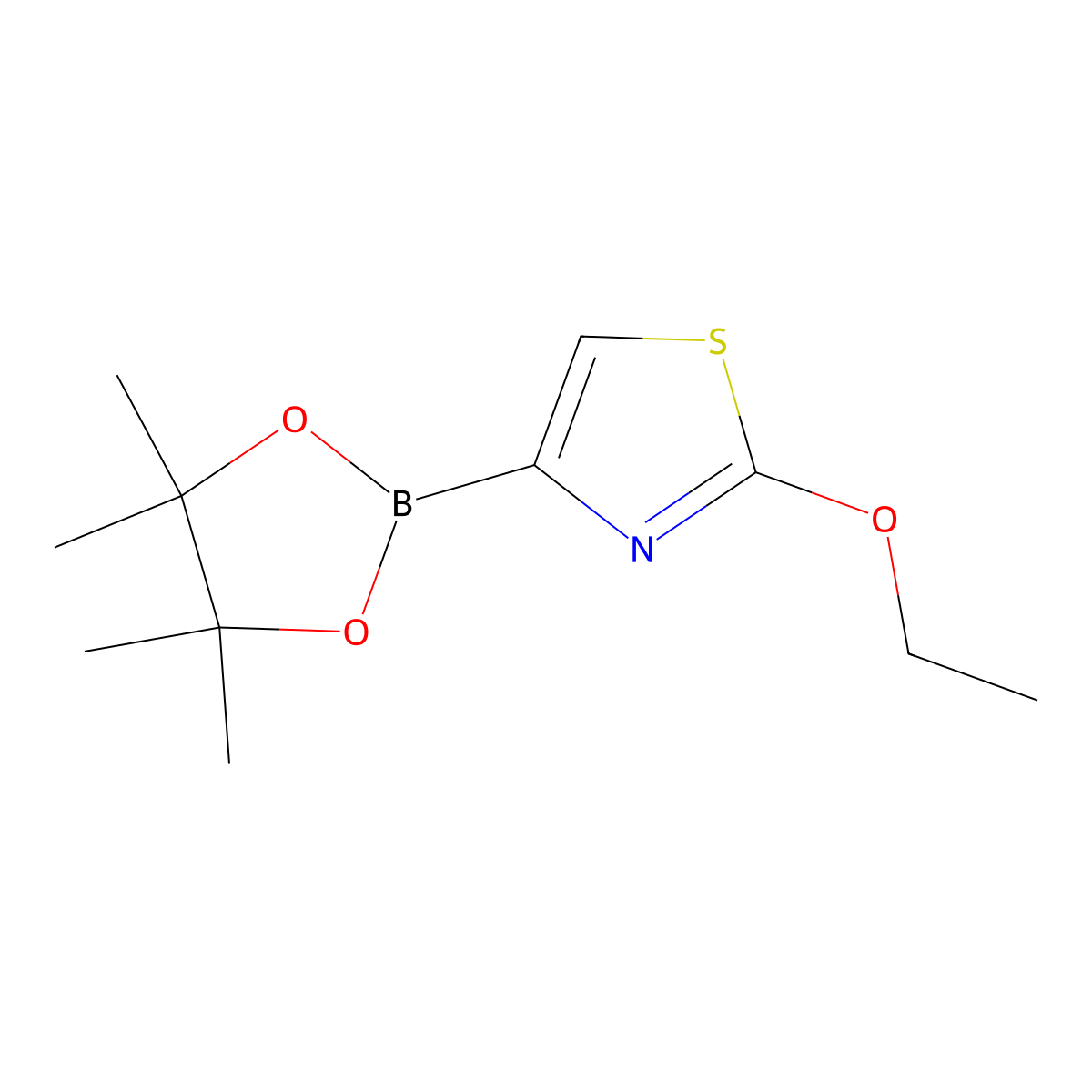 2-Ethoxy-4-(4,4,5,5-tetramethyl-1,3,2-dioxaborolan-2-YL)thiazole molecular structure, CAS 1310404-95-5