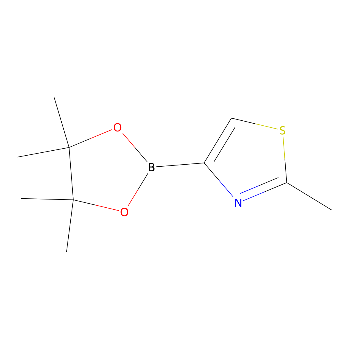 2-Methyl-4-(4,4,5,5-tetramethyl-1,3,2-dioxaborolan-2-yl)thiazole molecular structure, CAS 1310404-96-6